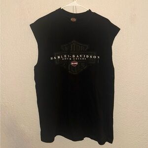 Vintage Harley-Davidson Black Graphic Sleeveless Tee